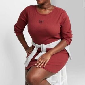 Wild Fable Ribbed Long Sleeve Mini Bodycon Dress